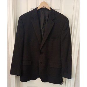 Men's Calvin Klein Black 100% Wool Blazer Sport Coat Size 44R